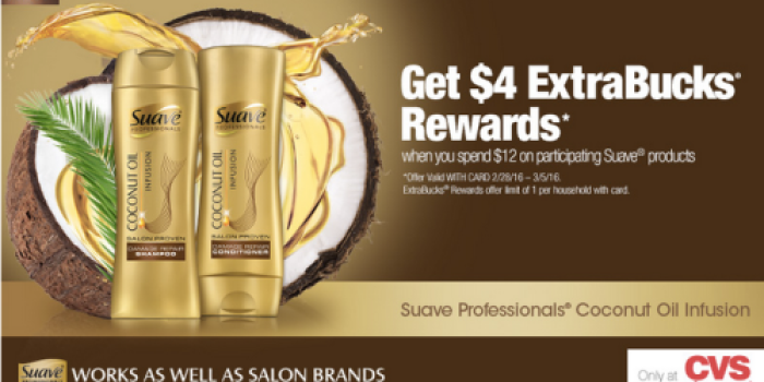 CVS: Buy 1 Get 1 50% Off Suave Hair Care + Earn $4 ExtraBucks Rewards w/ $12 Purchase