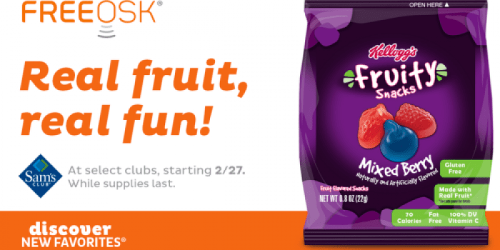 Sam’s Club Members: FREE Kellogg’s Fruity Snacks Sample at Select Clubs