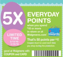 5X Everyday Points 