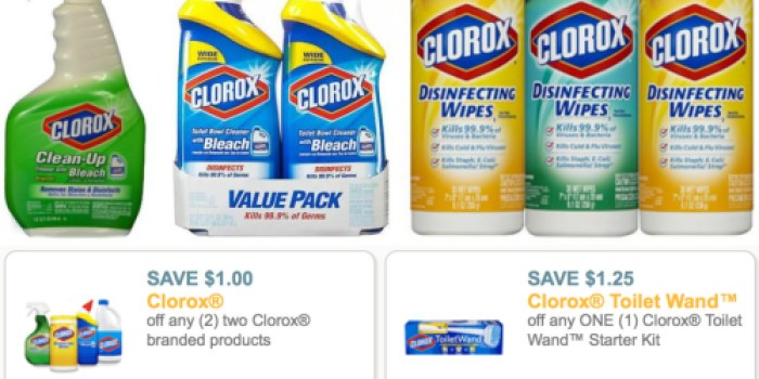 New $1/2 Clorox Products Coupon (No Size Limits) = 47¢ Travel Packs at Target or Walmart