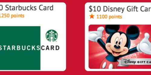 Disney Movie Rewards: $10 Starbucks eGift Card 1,250 Points + $10 Disney Gift Card 1,100 Points + More