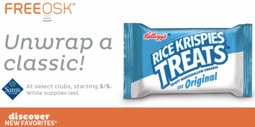 Sam’s Club Members: FREE Kellogg’s Rice Krispies Treat Sample at Select Clubs