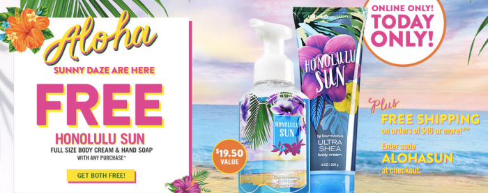 Bath & Body Works: FREE Body Cream & Foaming Hand Soap