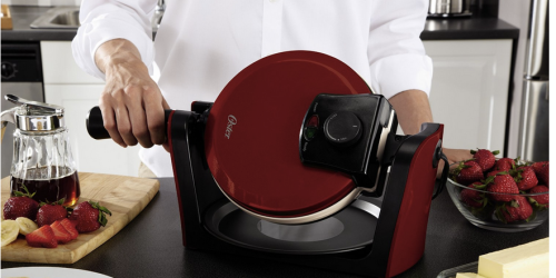 Highly Rated Oster DuraCeramic Flip Waffle Maker Only $24 (Regularly $39.99)