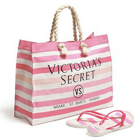 Victoria's Secret Tote and Flip Flops