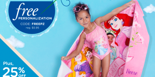 Disney Store: FREE Personalization on Swim Styles = Personalized Beach Towels ONLY $12.71