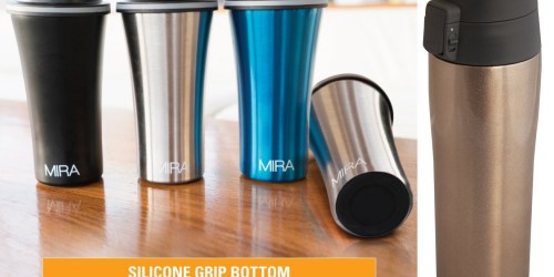 Amazon: Highly Rated MIRA Vacuum Insulated 12-16oz Travel Car Mugs Only $12.95 (Reg. $35)