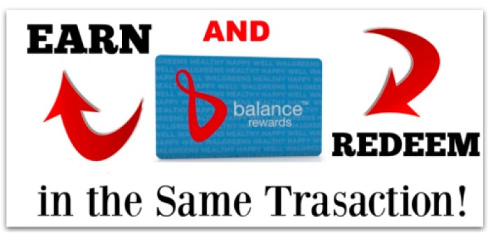 Walgreens News: Earn & Redeem Balance Rewards Points in the SAME Transaction