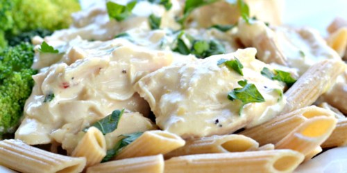 Easy Slow Cooker Creamy Italian Chicken (Just 5 Ingredients)