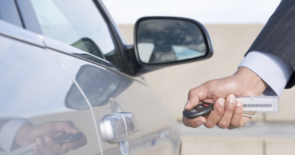 unlocking rental car with key