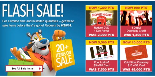 Kellogg’s Family Rewards: Add 100 More Points + Flash Sale (Over 20 Rewards on Sale)