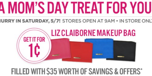 JCPenney: Liz Claiborne Makeup Bag ONLY 1¢ – In Store TODAY (No Purchase Required)