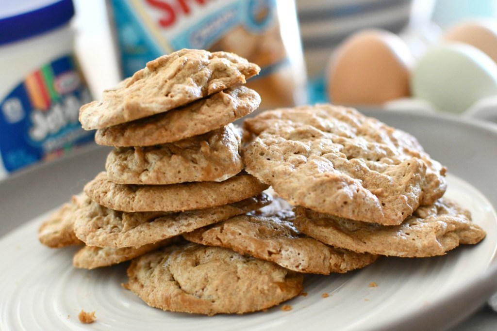 plate of 3 ingredient cookies