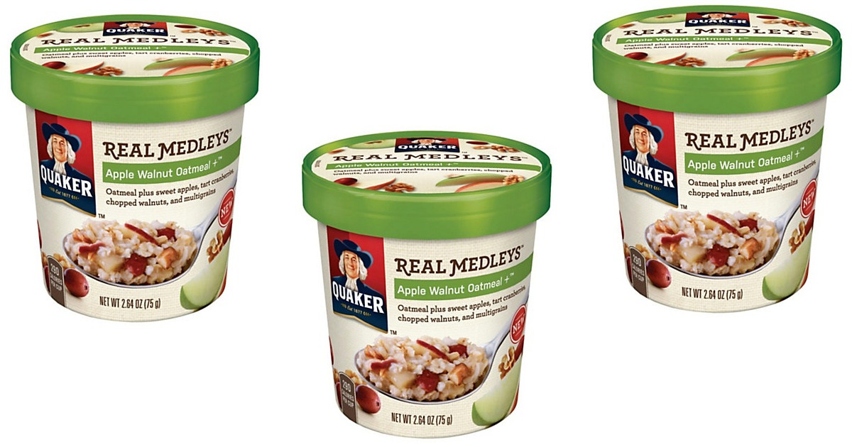 Quaker Real Medleys Oatmeal Apple Walnut