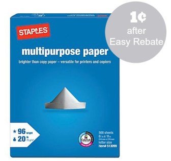 Staples paper