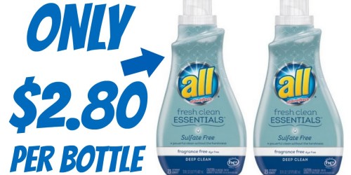 Amazon: TWO All Fresh Clean Laundry Detergent Bottles $5.59 Shipped ($2.80 Each)