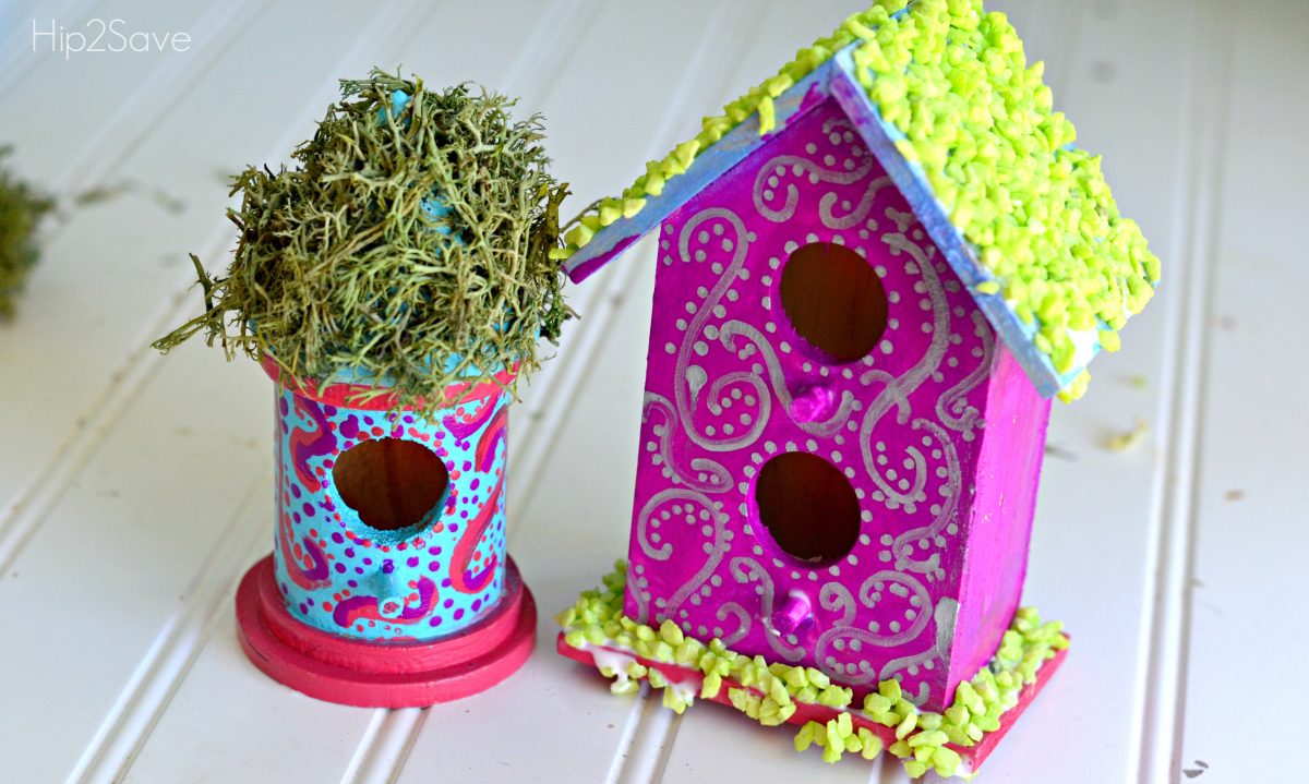 Painted Bird Houses for Fairy Garden