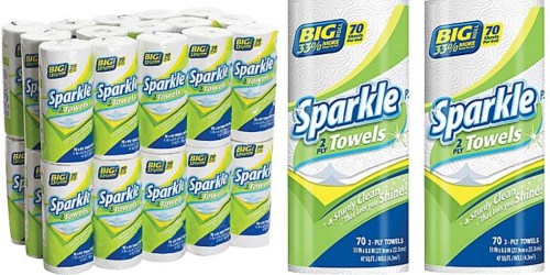 Staples: 30 Sparkle Paper Towels Rolls ONLY $19.99 Shipped (Just 67¢ Per Roll)