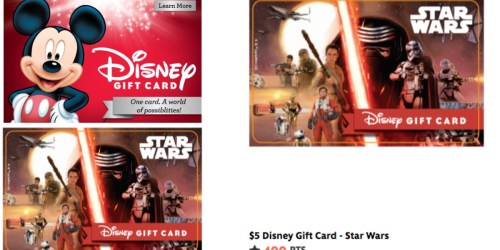 Disney Movie Rewards: $5 Disney Gift Card Only 400 Points