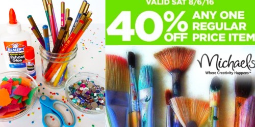 Michaels: 40% Off ONE Regular Price Item Coupon + More – Today Only