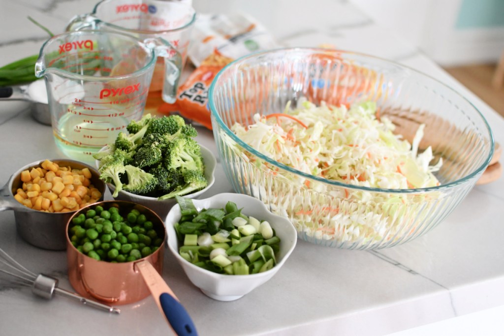 bowl with coleslaw mix