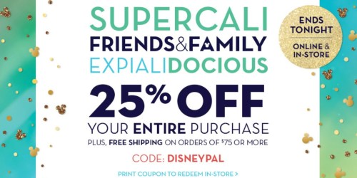 Disney Store: Last Day for Friends & Family Sale