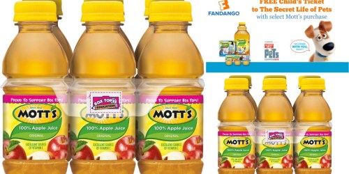 Target: Under $6 for Three 6-Packs of Mott’s Apple Juice + FREE Secret Life of Pets Movie Ticket