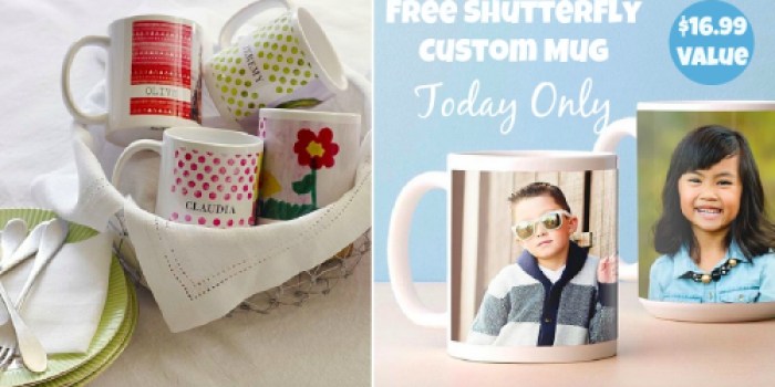 Shutterfly: FREE Personalized Ceramic Mug Today Only ($16.99 Value) – Just Pay Shipping