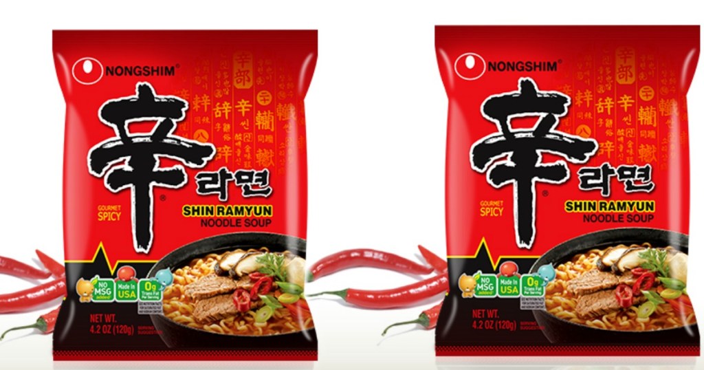 nongshim shin ramyun noodle soup stock images