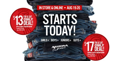 JCPenney: Boys’ & Girls’ Arizona Jeans Only $11.05 (Regularly Up to $30) + More