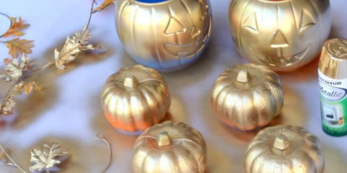 Make Spray Painted Pumpkins as a DIY Halloween Decor Project