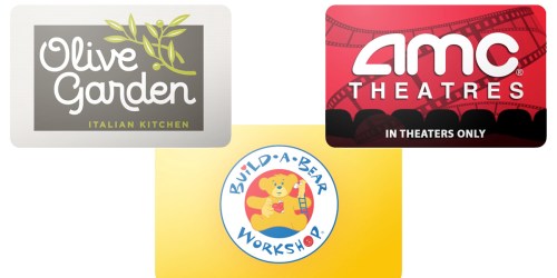 $100 Olive Garden Gift Card $83 Shipped, $25 AMC Theater Gift Card $19 Shipped & More