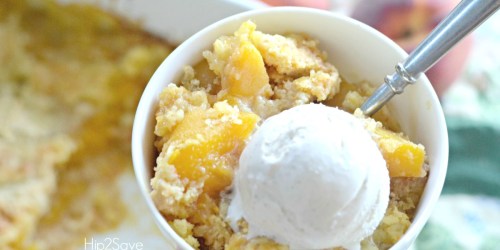 Easy 3-Ingredient Peach Cobbler Dump Cake