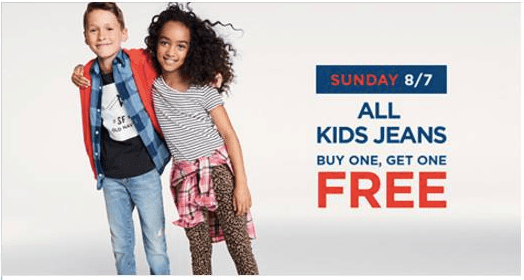 Buy 1 Get 1 FREE Jeans at Old Navy