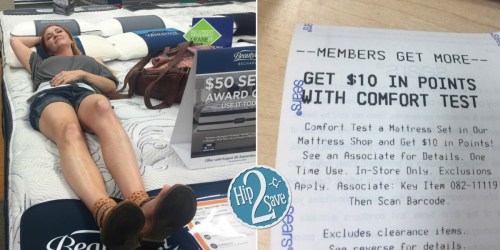 Sears: Earn $10 in Shop Your Way Rewards Points with Mattress onlinefort Test + More