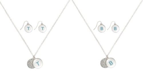 *HOT* Justice Initial Earring & Necklace Jewelry Set Only 99¢ Shipped (Reg. $12.99)