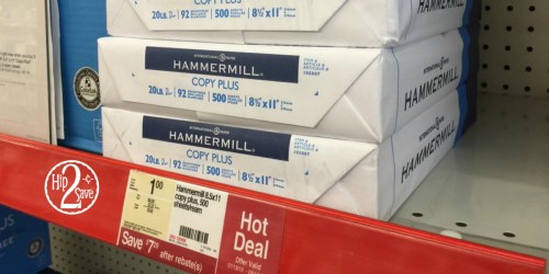 Staples: Hammermill Copy Paper 500 Sheets Only 1¢ (After Easy Rebate & Coupon)