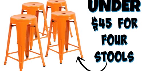 Amazon: 4-Pack of Backless Metal Stools in Orange Only $42.65 (Just $10.66 Per Stool)