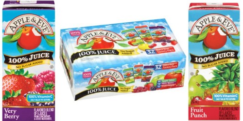 Amazon: Apple & Eve 100% Juice Variety Pack 32 Count Only $7.58 Shipped (Just 24¢ Per Juice Box)