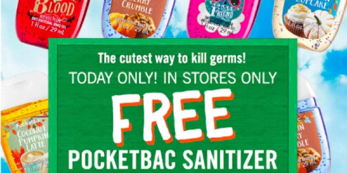 Bath & Body Works: Free PocketBac Sanitizer w/ Any In-Store Purchase Today Only (Check Inbox)