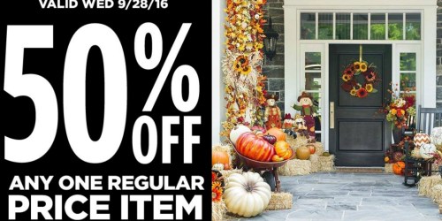 Michaels: 50% Off Any ONE Regular-Priced Item Coupon – Valid Online or In-Store