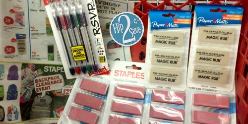 Headed to Staples? Score 18 Erasers AND 5 Pens for Just $3