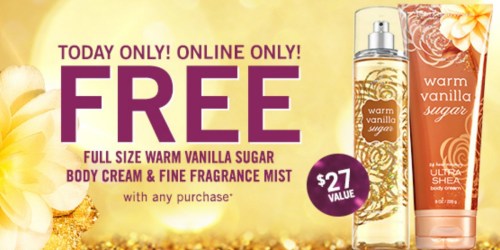 Bath & Body Works: FREE Full Size Body Cream & Fragrance Mist ($27 Value) w/ ANY Purchase