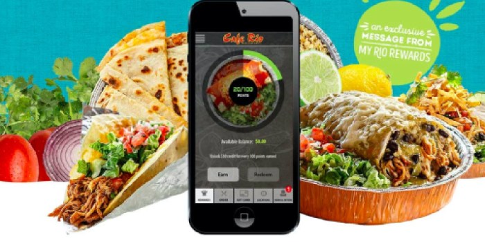 Cafe Rio: Buy 1 Get 1 Free Burrito or Salad Offer (Just Download My Rio Rewards App)