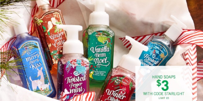 Bath & Body Works: $3 Hand Soaps Today Only (+ 20% Off Entire Purchase Offer)