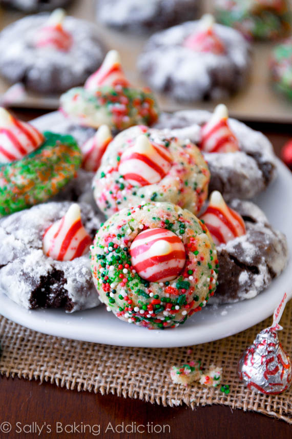 Candy Cane Kiss Cookies