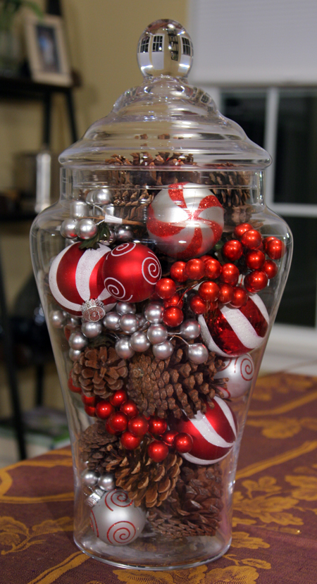 Dollar Store Glass Jar Centerpiece