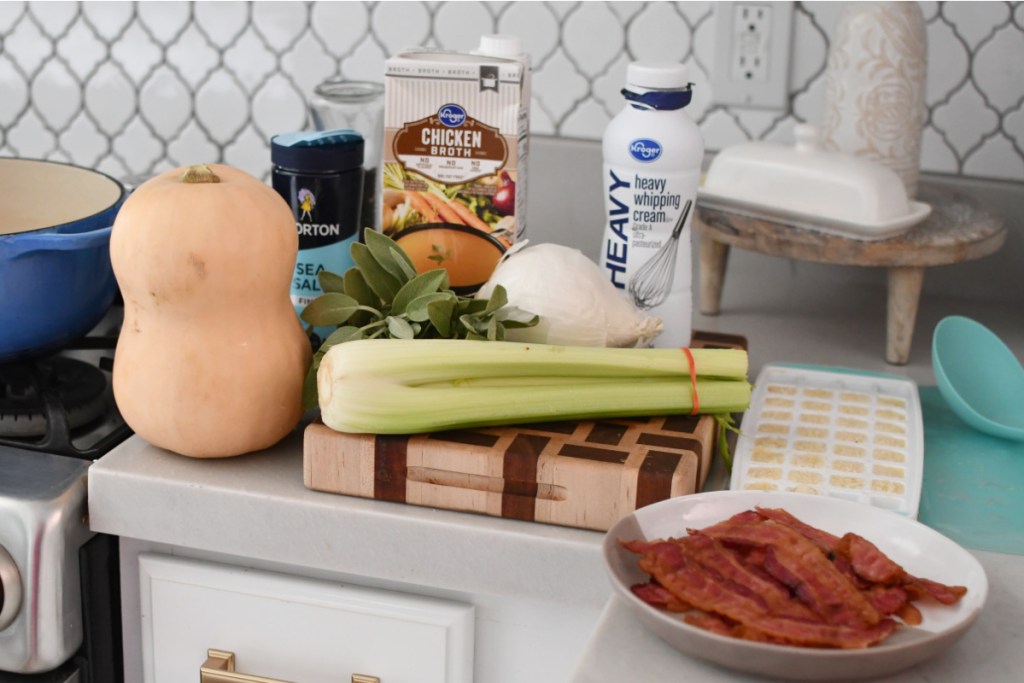 ingredients for butternut squash soup recipe