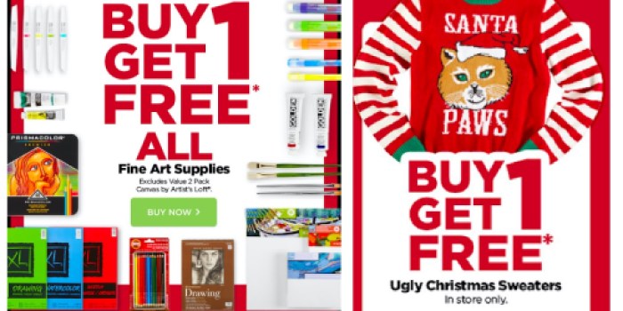 Michaels Doorbuster Deals: Buy 1 Get 1 Free Ugly Christmas Sweaters & More (Today Only)