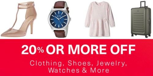 Amazon: Rare Extra 20% Off or MORE on Clothing, Shoes, Jewelry & Watches